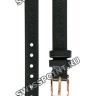 Черный кожаный ремешок Tissot T600041065, теленок, 8/8, розовая пряжка, для часов Tissot Femini-T T113.109.36.126.00