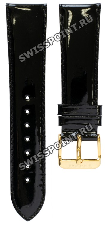 Черный кожаный лаковый ремешок Tissot T600013518, теленок, 21/18, желтая пряжка, для часов Tissot Rapunzel G637, G645