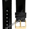 Черный кожаный лаковый ремешок Tissot T600013518, теленок, 21/18, желтая пряжка, для часов Tissot Rapunzel G637, G645