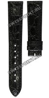 Черный кожаный ремешок Longines L682116206, 18/16 XS, без замка, для часов Longines Prestige L7.989.6