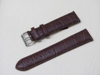 Коричневый кожаный ремешок из кожи теленка STAILER ORIGINAL 1552-2211 размер (22/20 мм), длина L (120 / 80 мм) с тиснением под кожу крокодила