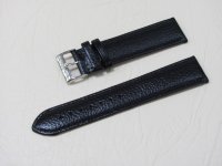 Черный кожаный ремешок из кожи теленка STAILER ORIGINAL 1601-2211 размер (22/20 мм), длина L (120 / 80 мм) с тиснением под кожу теленка