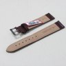Коричневый кожаный ремешок из кожи теленка STAILER ORIGINAL 1552B-2001 размер (20/20 мм), длина M (105 / 70 мм) с тиснением под кожу крокодила