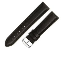 Черный кожаный ремешок из кожи теленка STAILER ORIGINAL 4851-1801 размер (18/16 мм), длина M (105 / 70) с тиснением под кожу теленка