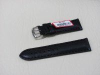 Черный кожаный ремешок из кожи теленка STAILER ORIGINAL 4851-2401 размер (24/22 мм), длина M (105 / 70) с тиснением под кожу теленка