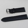 Черный кожаный ремешок из кожи теленка STAILER ORIGINAL 4851-2401 размер (24/22 мм), длина M (105 / 70) с тиснением под кожу теленка