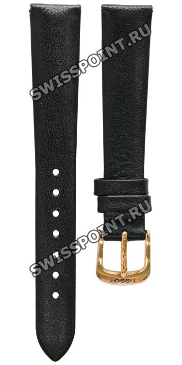 Черный кожаный ремешок Tissot T600046880 / T610046881, 15/12, розовая пряжка, для часов Tissot Odaci-T T133.210.36.056.00