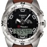 Коричневый кожаный ремешок Tissot T610029092, 21/20, телёнок, интегрированный, без замка, для часов Tissot T-Touch Expert T013.420