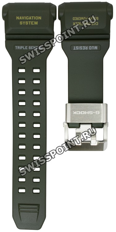 Зеленый полимерный ремешок Casio 10568737 для часов Casio G-Shock Rangeman GPR-B1000-1B