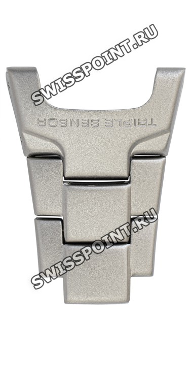 Неразборная часть титанового браслета Casio с надписью Triple sensor для часов Casio PRG-240T-7E
