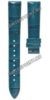Синий кожаный ремешок Tissot T610034140, 16/14, лаковый, без замка, для часов Tissot PRC 200 T055.217, T055217A