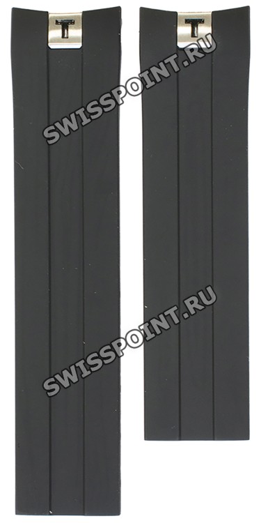 Черный каучуковый ремешок Tissot T610030240, без замка, для часов Tissot PRS 330 T076.417.17.057.00, T076.417.17.087.00