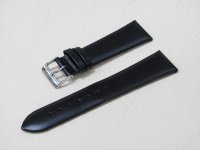 Черный кожаный ремешок из кожи теленка STAILER ORIGINAL 1661-2201 размер (22/20 мм), длина M (105 / 70 мм) гладкий