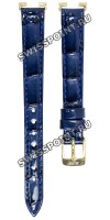 Синий кожаный ремешок Tissot T600046154, 12/10, желтая пряжка, для часов Tissot Heritage T128.109.36.022.00 Heritage Porto