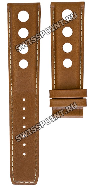 Коричневый кожаный ремешок Tissot T610045138, теленок, 22/20, без замка, для часов Tissot Heritage 1973 T124.427