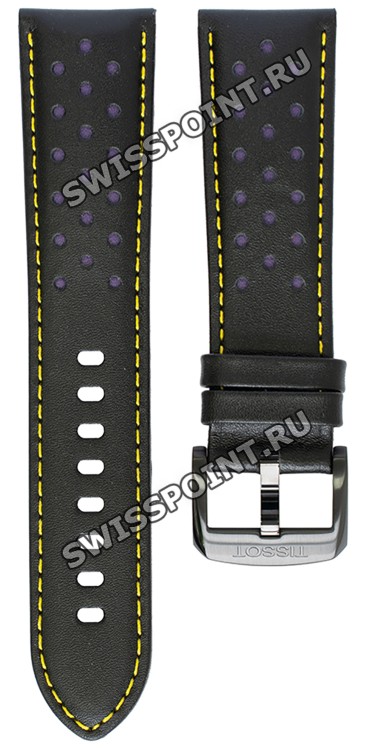 Черный кожаный ремешок Tissot T600041556, теленок, 22/20, черная пряжка, для часов Tissot Chrono XL T116.617