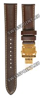 Коричневый кожаный ремешок Orient Star QU7686RC, 20/18 мм, розовая клипса, для часов Orient Star SDE00003B