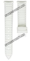 Белый кожаный ремешок Tissot T610036799, имитация крокодила,16/14, без замка, для часов Tissot Chemin des Tourelles Powermatic 80 Lady T099.207.16.116.00, T099.207.36.118.00
