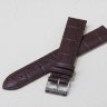 Коричневый кожаный ремешок из кожи теленка STAILER ORIGINAL 1582-2011 размер (20/18 мм), длина L (120 / 80 мм) с тиснением под кожу крокодила