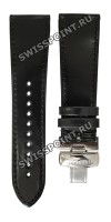 Черный кожаный ремешок Balmain B0730905, 24.2/20, лаковый, стальная клипса, для часов Balmain Taffetas B3511.32.64