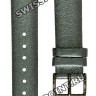 Серый кожаный ремешок Orient QUDEJD1B, 17/16 мм, черная пряжка, для часов Orient FQC0E001B