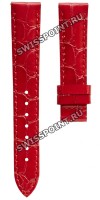 Красный кожаный ремешок Tissot T610036801, лаковый, имитация крокодила, 16/14, без замка, для часов Tissot Chemin des Tourelles Powermatic 80 Lady T099.207