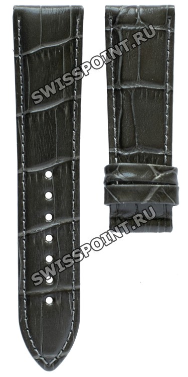 Серый кожаный ремешок Tissot T610037722, имитация крокодила, 20/18, без замка, для часов Tissot Tradition T063.610