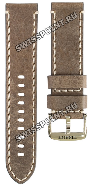 Коричневый кожаный ремешок Tissot T600045363 / T610043490, 22/22, стальная пряжка, для часов Tissot Gent XL Swissmatic T116.407