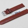 Коричневый кожаный ремешок из кожи теленка STAILER ORIGINAL 1585-2011 размер (20/18 мм), длина L (120 / 80 мм) с тиснением под кожу крокодила