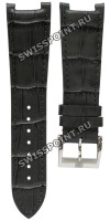 Серый кожаный ремешок Tissot T600035078, имитация крокодила, 23/18, с вырезом, стальная пряжка, для часов Tissot T-Trend T02 T090.310, T090310A