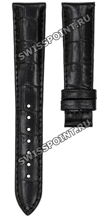 Черный кожаный ремешок Certina C610015331, имитация крокодила, 17/14, без замка, для часов Certina DS Podium Lady C001.217