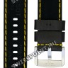 Черный кожаный ремешок Tissot T600042214, теленок, 22/22, желтая прострочка, стальная пряжка, для часов Tissot Chrono XL T116.617