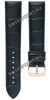 Синий кожаный ремешок Tissot T600037058, 20/18, имитация крокодила, розовая пряжка, для часов Tissot PR100 T101.417, T101417A