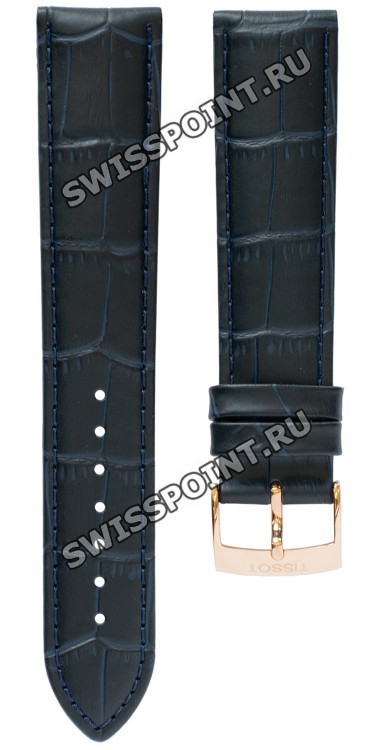 Синий кожаный ремешок Tissot T600037058, 20/18, имитация крокодила, розовая пряжка, для часов Tissot PR100 T101.417, T101417A