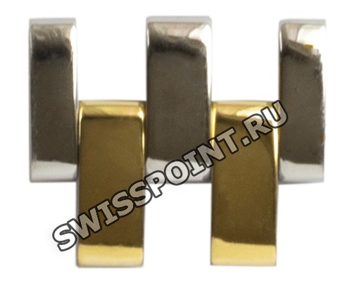 Двухцветное стальное звено браслета Tissot T613027309, сталь/жёлтый, для часов Tissot Ballade III T031.410.22.033.00, T031.410.22.053.00