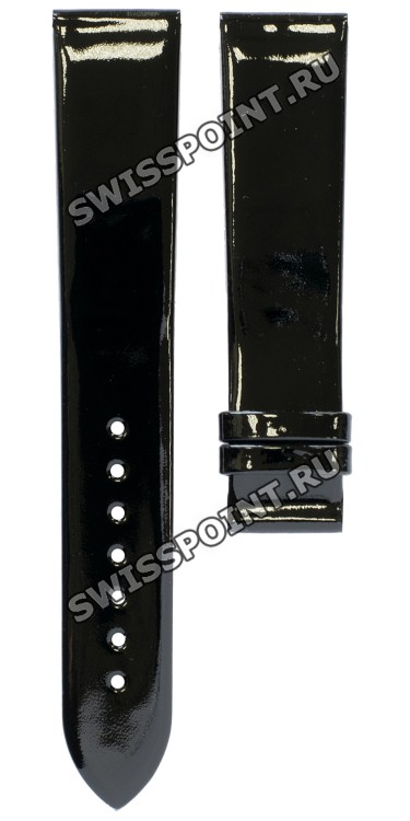 Черный лаковый ремешок Tissot T610014624, удлиненный, 18/16 XL, теленок, без замка, для часов Tissot Bellflhour L614