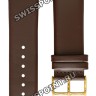 Коричневый кожаный ремешок Orient QUDDLCGT, 24/22 мм, желтая пряжка, для часов Orient FUNDJ002W