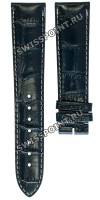 Синий кожаный ремешок Longines, L682104347, 21/18, без замка, для часов Longines Olympic Collection L2.649.4, L2.650.4