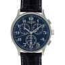 Синий кожаный ремешок Longines, L682104347, 21/18, без замка, для часов Longines Olympic Collection L2.649.4, L2.650.4