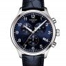 Синий кожаный ремешок Tissot T600042895 / T610042897, теленок, 22/20, стальная пряжка, для часов Tissot Chrono XL T116.617