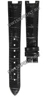 Черный кожаный ремешок Balmain B1730385, 17/14, с вырезом 7 мм, без замка для часов Balmain Chrono Lady 5811, 5816, 5817, 5831, 5835, 5836, 5911, 5915