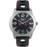 Черный кожаный ремешок Tissot T600020611, телёнок, 18/16, красная прострочка, с отверстиями, стальная пряжка, для часов Tissot PR50 Nascar T34.1.721.92