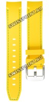 Желтый силиконовый ремешок Tissot T603035678, 19/18, стальная пряжка, для часов Tissot Quickster Football T095.449.17.037.01