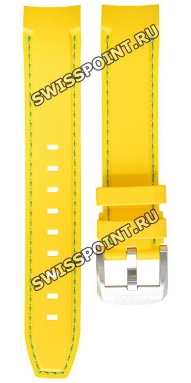 Желтый силиконовый ремешок Tissot T603035678, 19/18, стальная пряжка, для часов Tissot Quickster Football T095.449.17.037.01