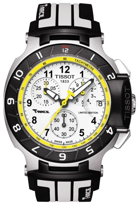 Черно-белый силиконовый ремешок Tissot T610032626, без замка, для часов Tissot T-Race T048.417, T048.427