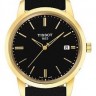 Черный кожаный ремешок Tissot T600027541, теленок, 19/18, желтая пряжка, для часов Tissot Classic Dream T033.410.36.051.00, T033.423, T033.425