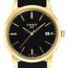 Черный кожаный ремешок Tissot T600027541, теленок, 19/18, желтая пряжка, для часов Tissot Classic Dream T033.410, T033.423, T033.425