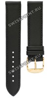 Черный кожаный ремешок Tissot T600027541, теленок, 19/18, желтая пряжка, для часов Tissot Classic Dream T033.410, T033.423, T033.425