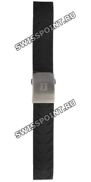 Черный резиновый ремешок Tissot T603023018, стальная клипса, для часов Tissot T-Race T011.414, T011.417, T372, T373, T472