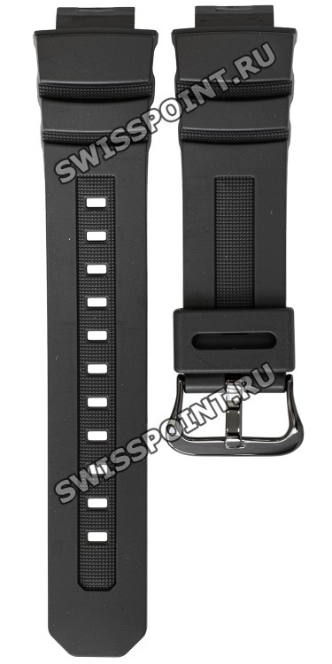 Черный полимерный ремешок Casio 10414643 для часов Casio AW-591BB-1A, AWG-M100BW-1A, AWG-M100SBB-1A